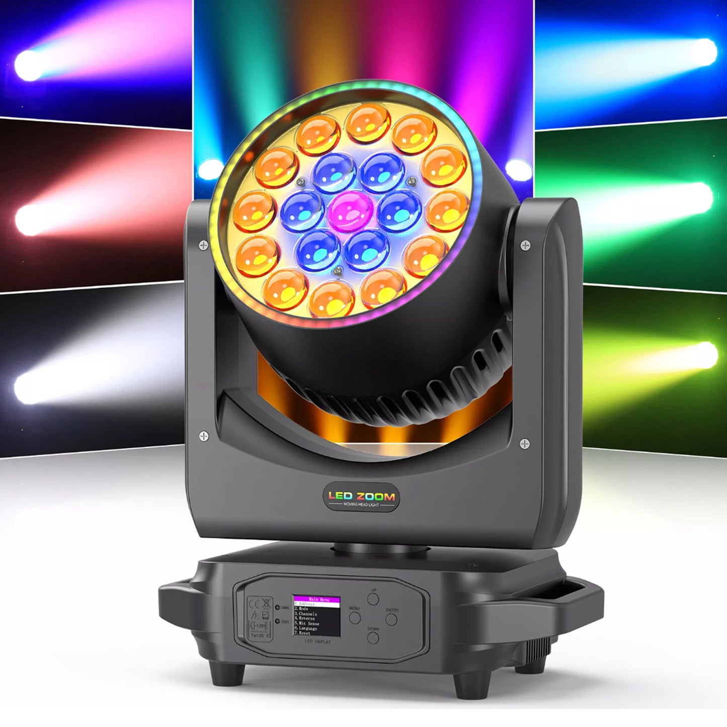 19X20W LED Zoom Testa Mobile Luce Palco RGBW DMX Fascio Wash Illuminazione DJ