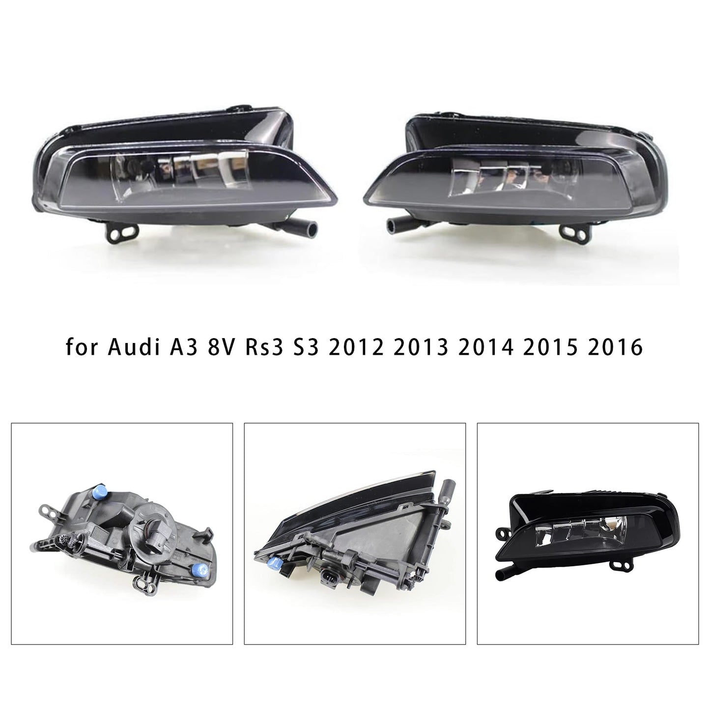 Coppia di fari fendinebbia anteriori destri con lampadine per Audi A3 8V RS3 S3 2012-2016