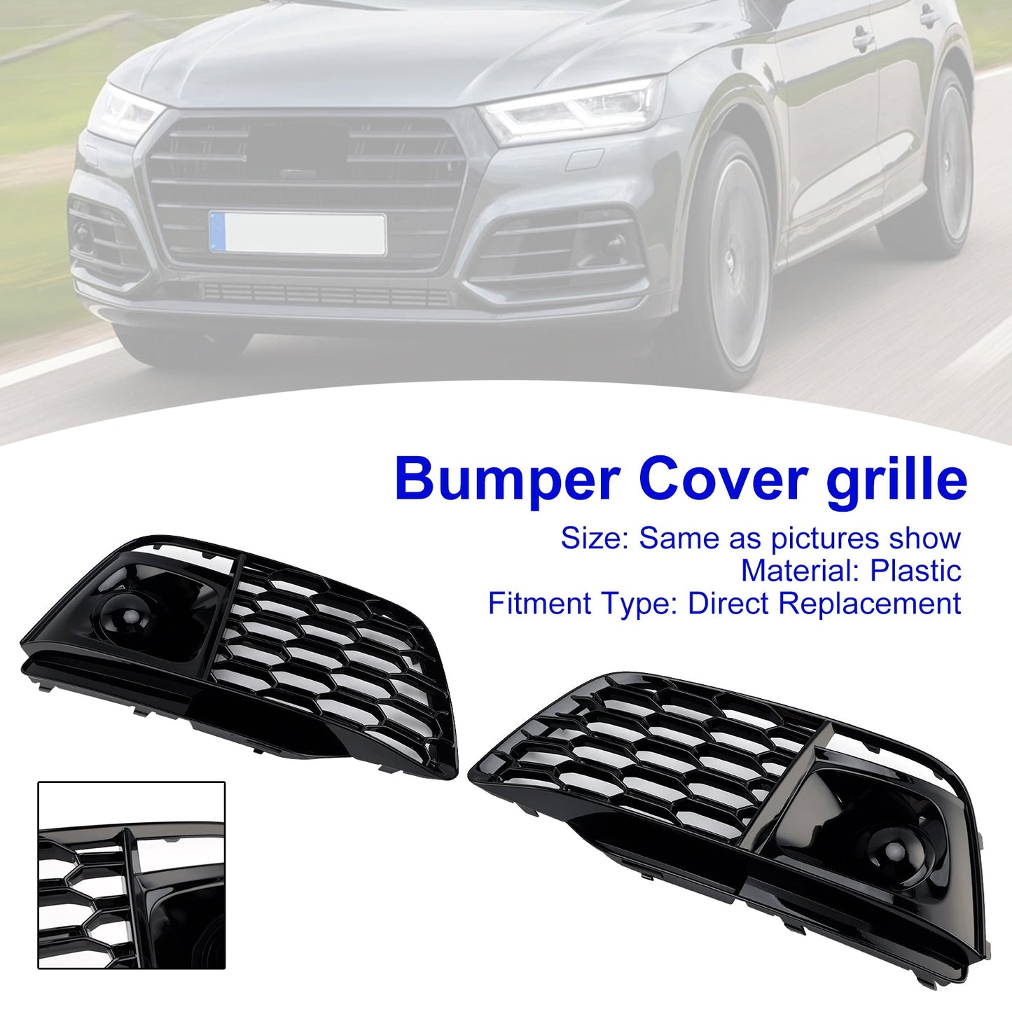 Copertura griglia fendinebbia per Audi Q5 SQ5 2018-2022, codice 80A807679L, pre-restyling con ACC.