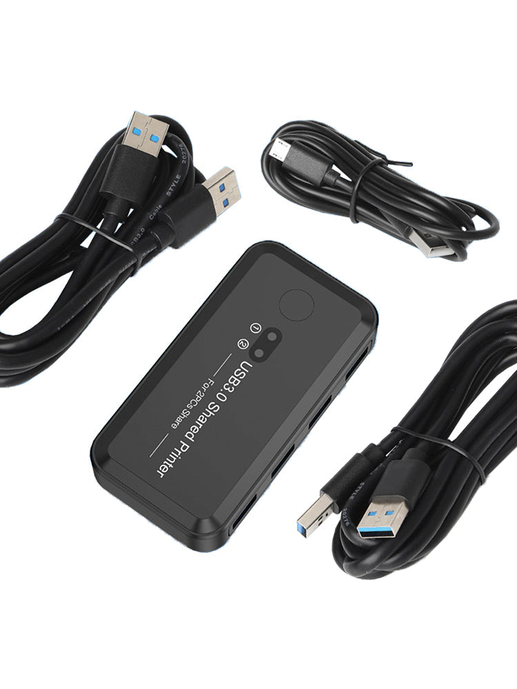Dispositivo di condivisione stampante con switch USB 3.0 a 2 ingressi e 4 uscite, condivisione di due computer