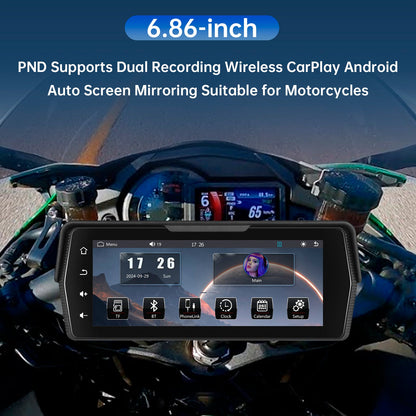 Mirroring dello schermo Android Auto Wireless CarPlay PND da 6,86 pollici per motociclette