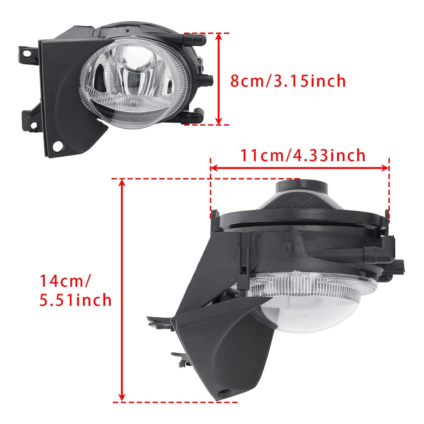 Coppia di fendinebbia anteriori per paraurti BMW E39 Serie 5 1999-2003 senza lampadine