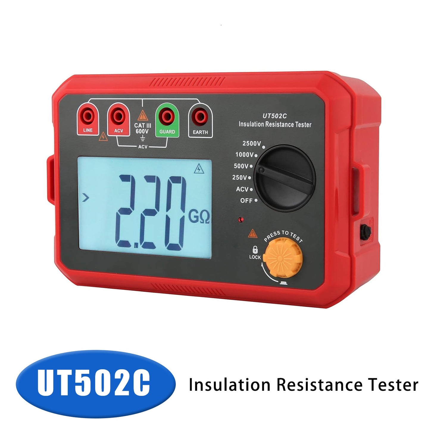 Megohmmetro digitale UT502C, tester di resistenza di isolamento, multimetro