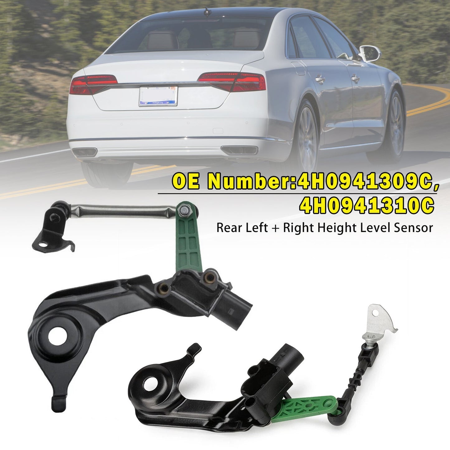 2x sensori di livello altezza posteriore 4H0941309C 4H0941310C per Audi A6 A8 S6 S7 S8
