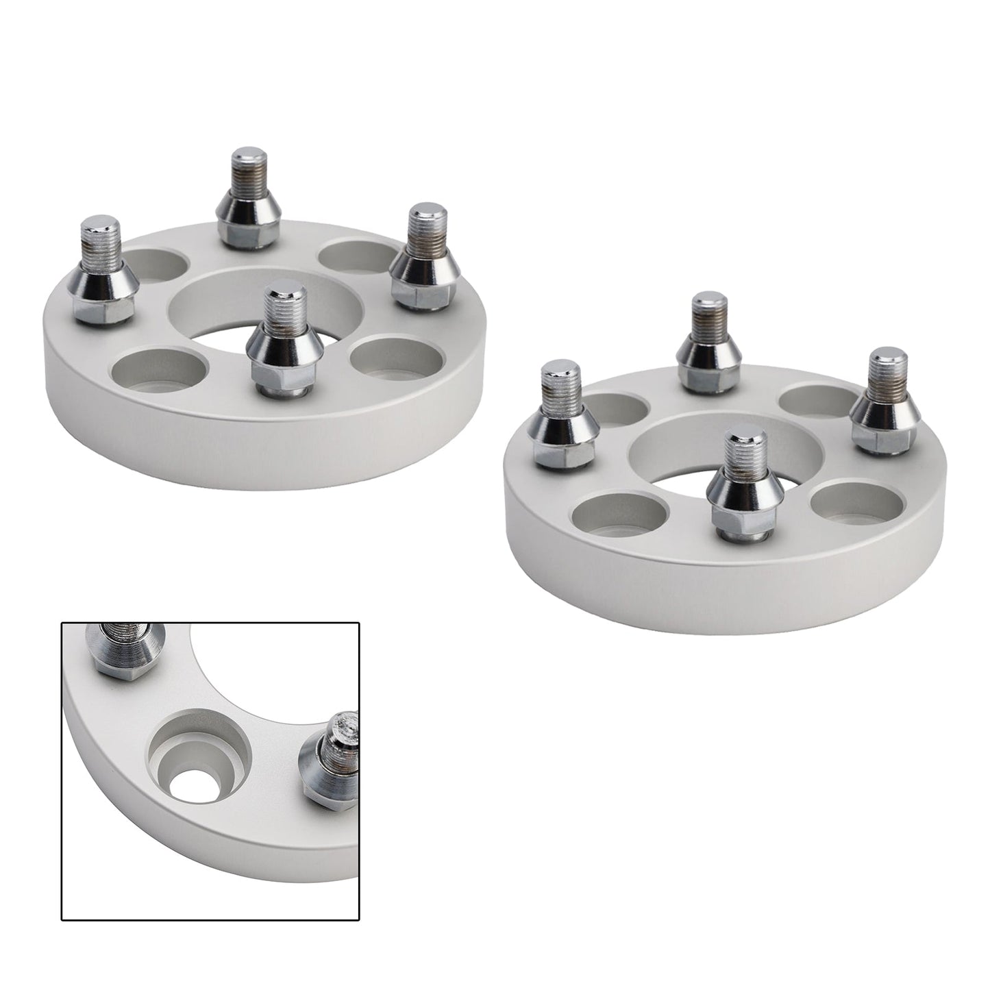Kit distanziali per ruote da 1"" con cavo per dadi ruota per carrelli da golf, argento per Yamaha Club Car Ezgo