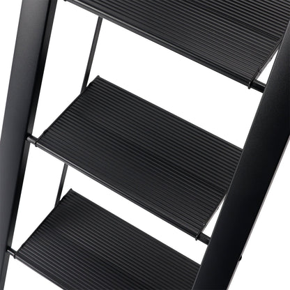 Scala a 5 gradini, sgabello pieghevole, scala in alluminio con pedale antiscivolo