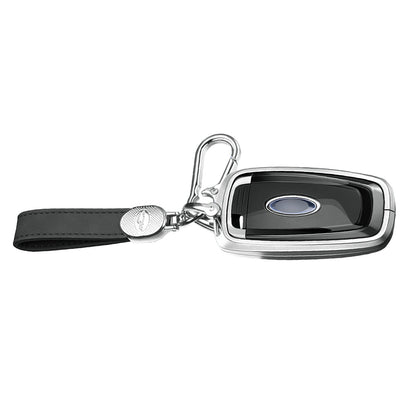 Custodia per chiave auto in TPU argentato in lega di alluminio con fibbia per Ford