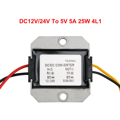 Convertitore di potenza DC/DC step-down impermeabile da 12V/24V a 5V 5A 25W