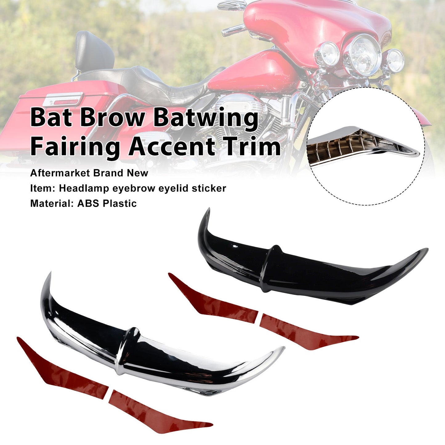 Decorazione decorativa Bat Brow Batwing per Electra Street Glide Trikes 96-13