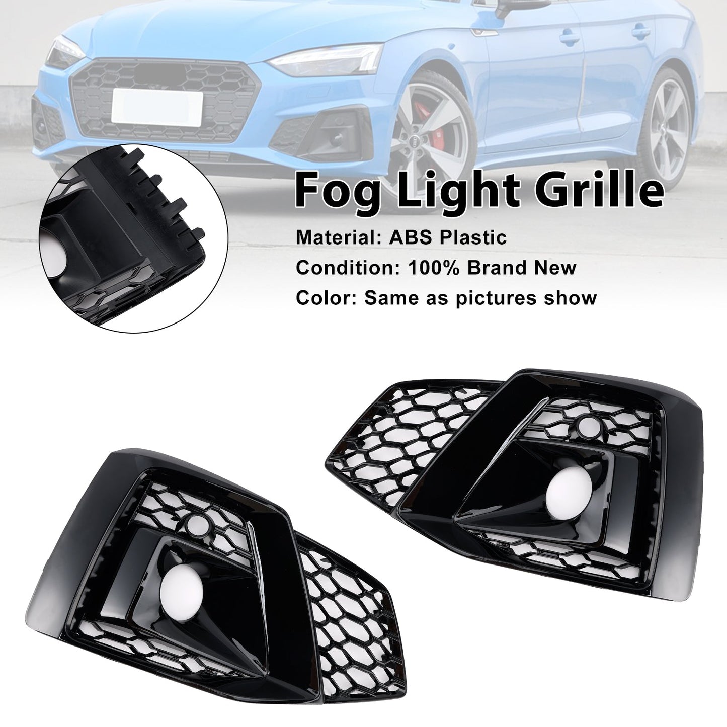 Griglia di copertura fendinebbia paraurti anteriore Audi A5 S-line S5 2020-2023 2 pezzi 8W6807682T3Q7