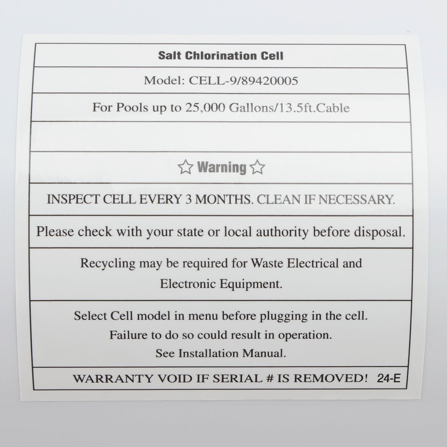 Cella di clorazione del sale TurboCell W3T-Cell-9 per Hayward fino a 25000 galloni