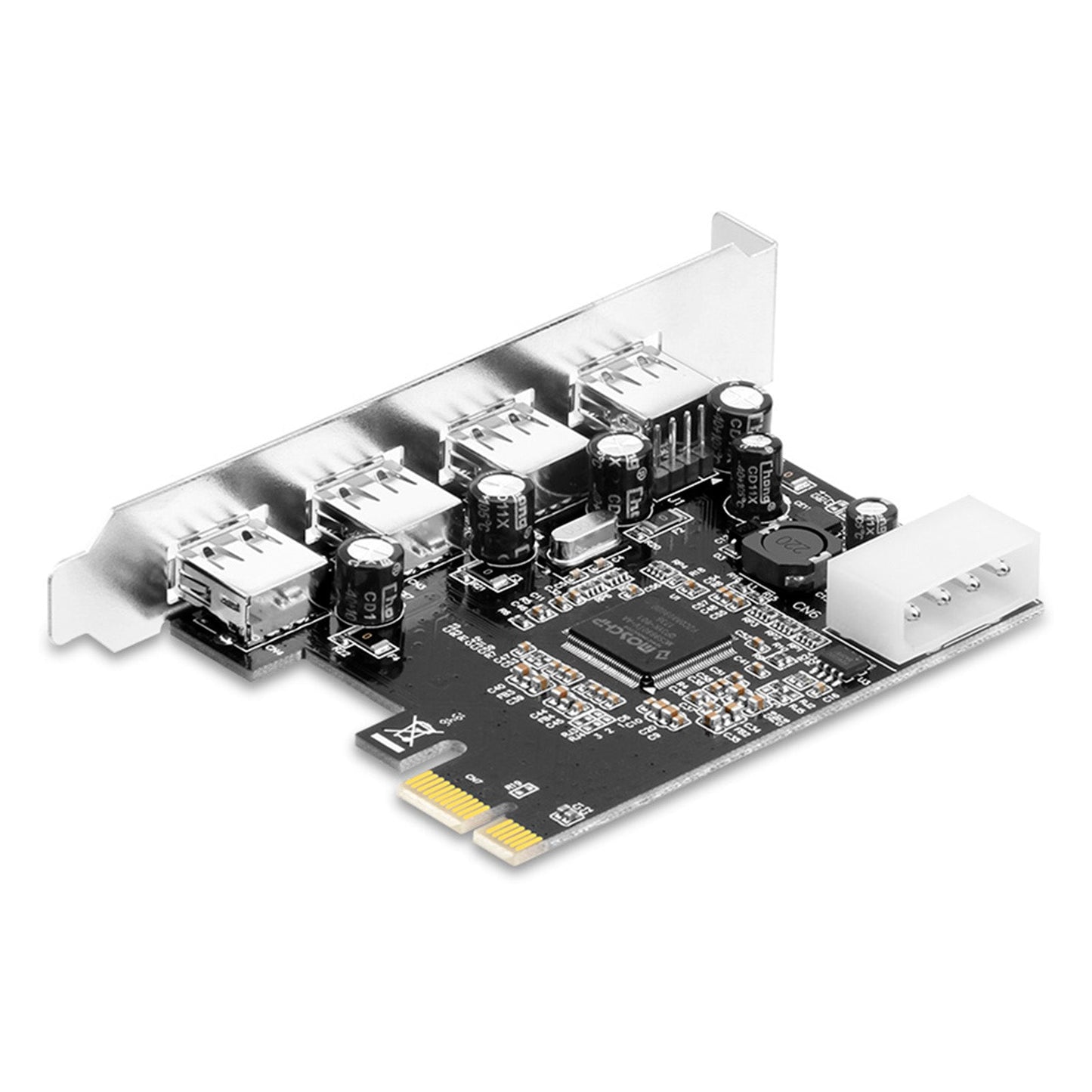 Scheda di espansione HUB 2.0 PCIE a USB 2.0, scheda adattatore Moschip, alimentazione a 4 pin