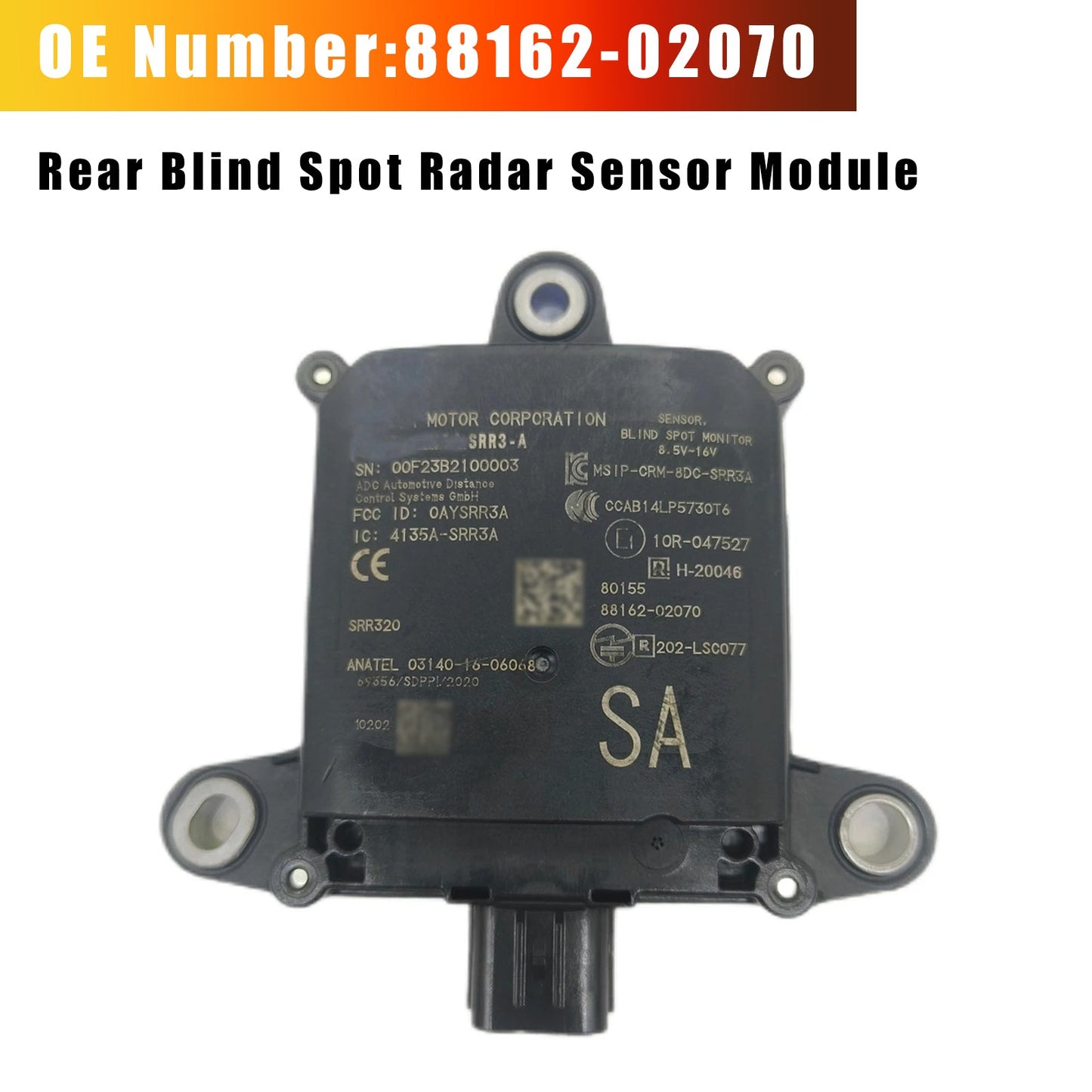 Modulo sensore radar per angolo cieco posteriore per Toyota Corolla 2020-2023, codice 88162-02070