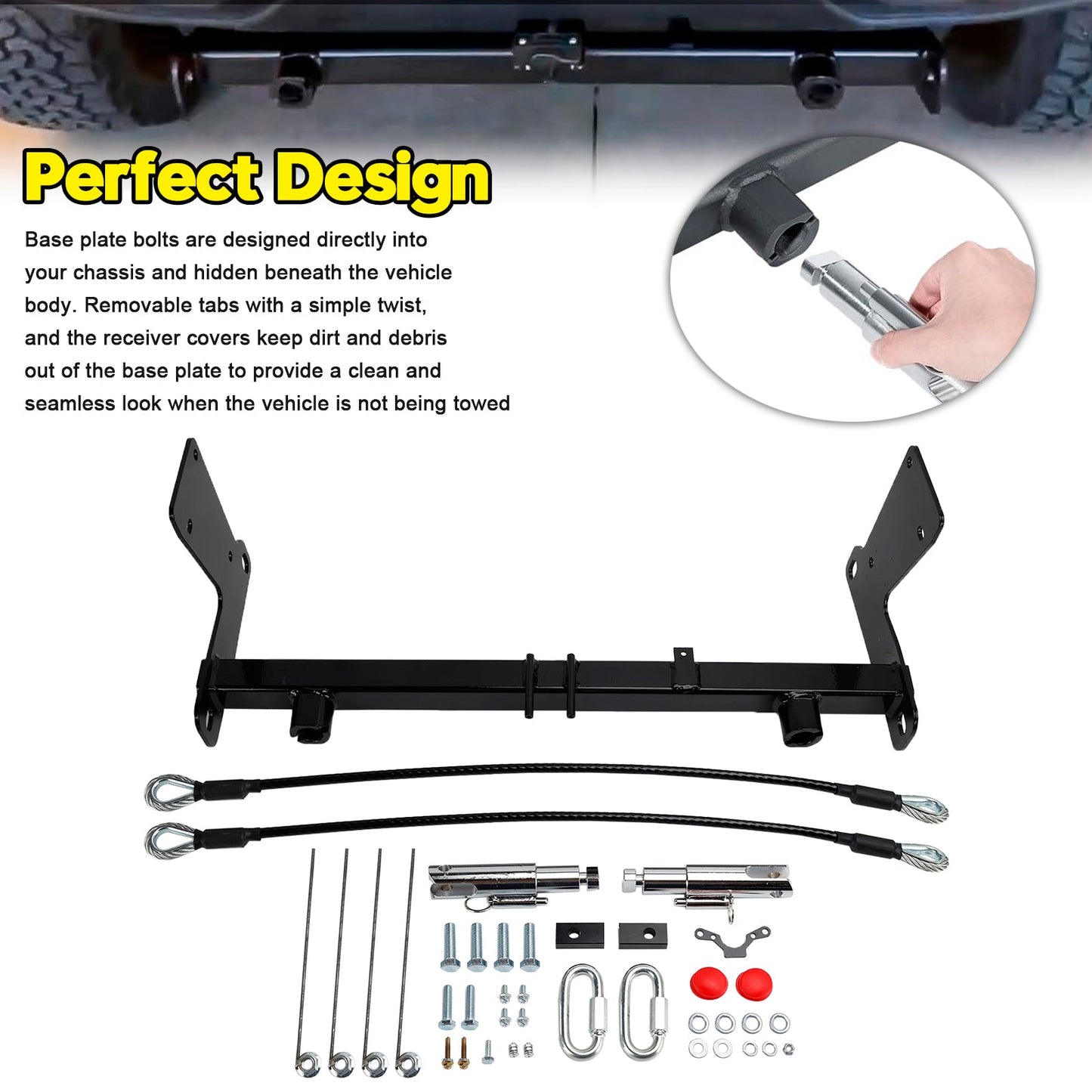 Staffa di base per gancio di traino BX1139 per Jeep Wrangler JL JLU tutti i modelli 2018-2025