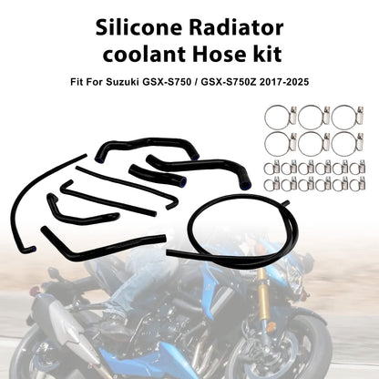 Kit di tubi flessibili in silicone per il liquido di raffreddamento del radiatore per Suzuki GSX-S750/Z 2017-2025