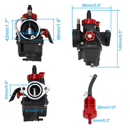 Carburatore ATV Carb 24mm per moto da cross 140cc-150cc Go kart