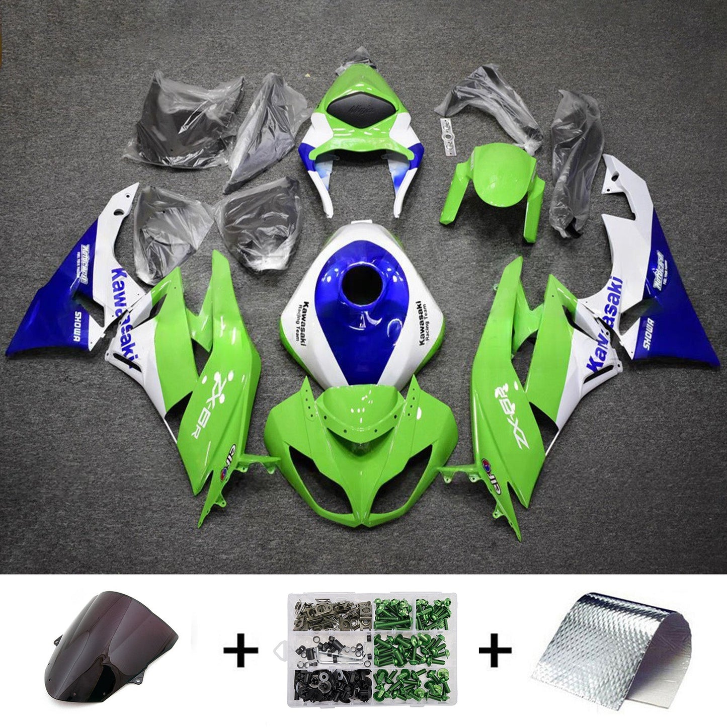 Kit carenatura iniezione in plastica ABS adatto per Kawasaki ZX6R 636 2009-2012
