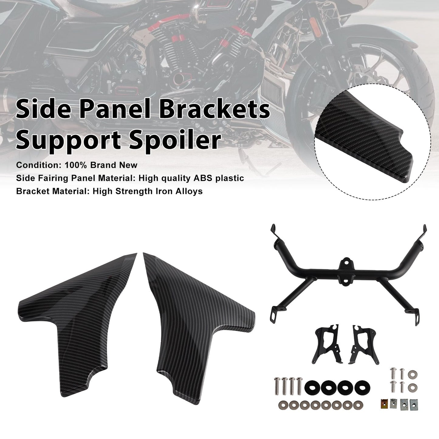 Staffe di supporto per spoiler per pannelli laterali Harley Road Glide CVO/SE FLTRXSE 2023 2024-dopo