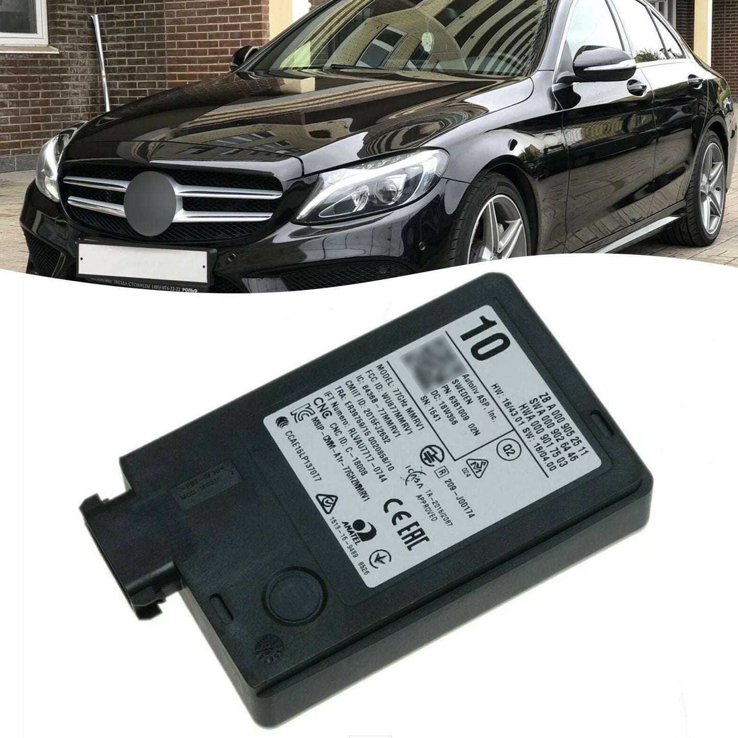 MERCEDES BENZ Classe C W205 C300 / L / E / E 4MATIC / D / DE / D 4MATIC / 4MATIC / BLUETEC HYBRID / H Nuovo sensore radar Unità di controllo Distronic A0009052511