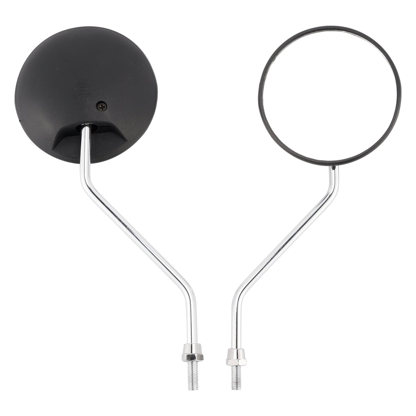 Specchio rotondo nero con braccio cromato da 8 mm per Honda NA/NC/NN/NQ/NX/PA/SE/TG50 C70