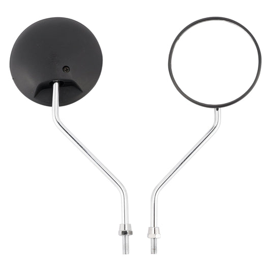 Specchio rotondo nero con braccio cromato da 8 mm per Honda NA/NC/NN/NQ/NX/PA/SE/TG50 C70