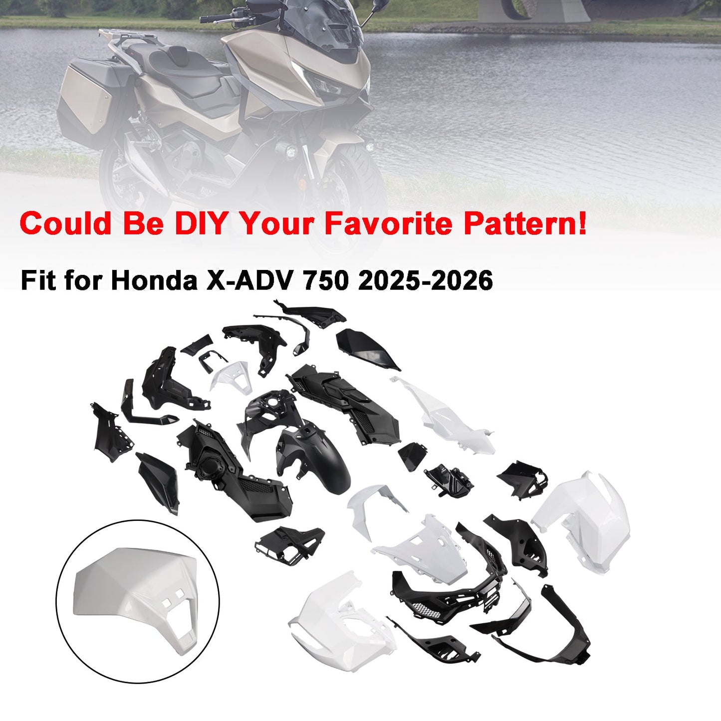 Carene in plastica stampata a iniezione, non verniciate, per Honda X-ADV 750 2025-2026