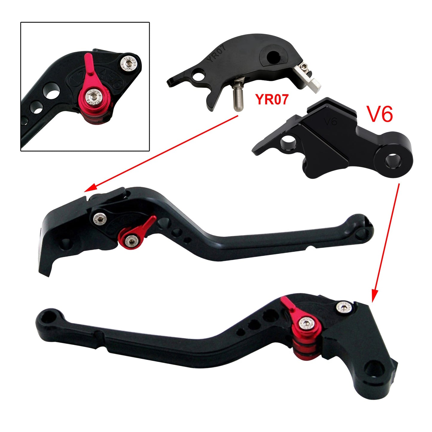 Leva frizione freno lunga adatta per YAMAHA XSR900 XSR900GP MT-09 MT-09SP 2024-2025