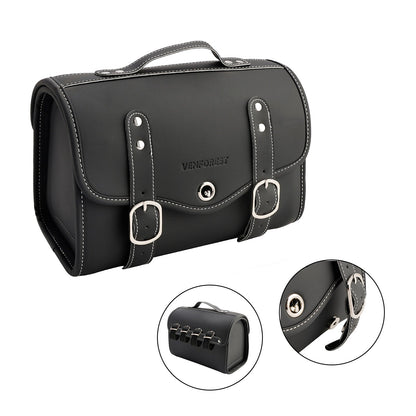 Borsa laterale in PU Borsa laterale Borsa da sella Colore abbinato Bagaglio Bianco per scooter Moto Bianco