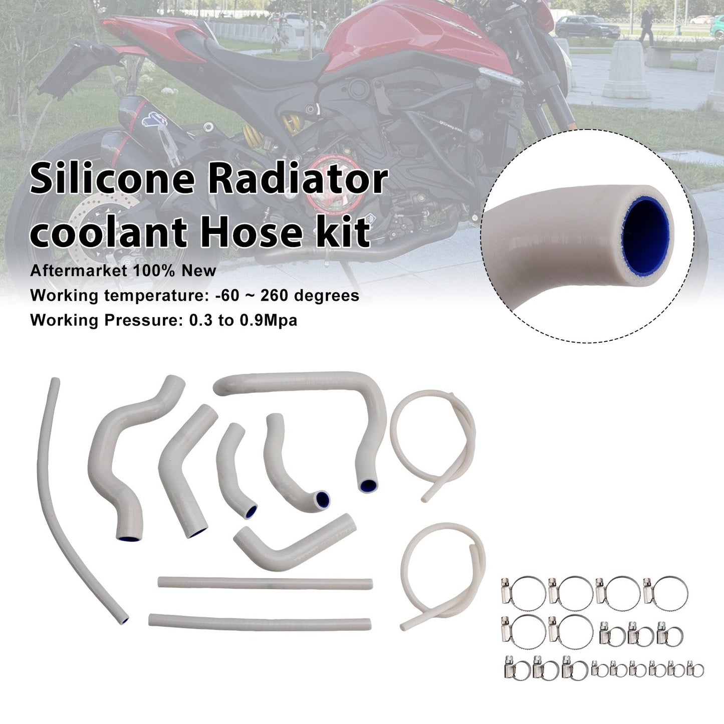 Tubo flessibile del liquido di raffreddamento del radiatore in silicone Ducati Monster 937 2021-2025