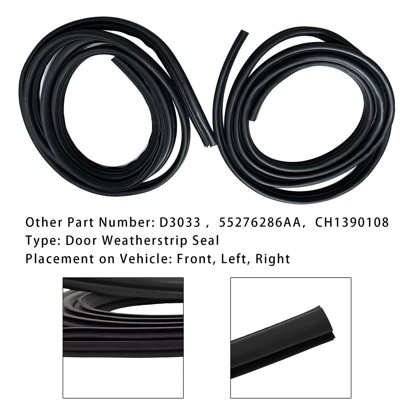 Guarnizione per porta anteriore 2 pezzi per Dodge Ram 1500 2500 3500 1994-2002