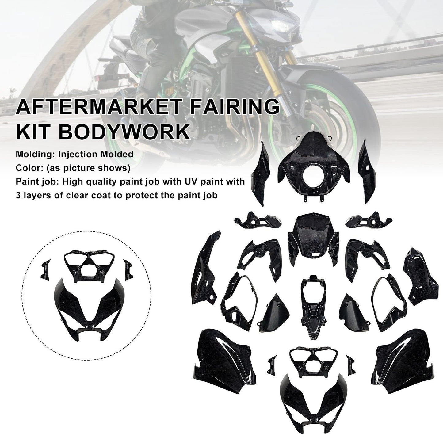 Kit di carene stampate a iniezione per Kawasaki Z900 2025-2026