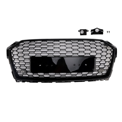 RS5 Style Sport Front Honeycomb Grill Grille Per Audi A5 S5 B9 2017-2019