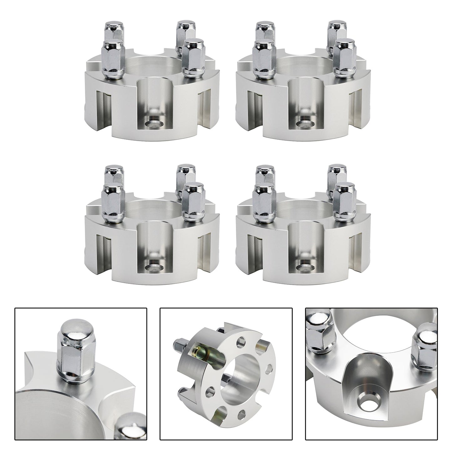 Kit distanziali per ruote Yamaha Club Car Ezgo da 2"" con cavo per carrelli da golf, dadi ruota argento