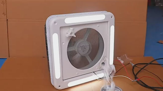 14" RV Caravan Roof Vent Motore a 3 velocità RV Fan 12V Lucernario con luce a LED 0100061