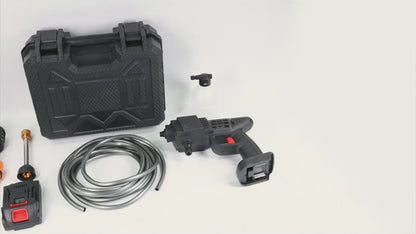 Idropulitrice ad alta pressione da 26 bar - 2 batterie incluse - Tubo flessibile da 189 pollici - Nero