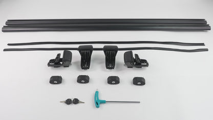 Barre trasversali portapacchi universali in alluminio da 135 cm per auto, con chiusura a chiave.