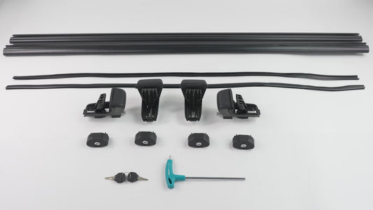 Barre trasversali portapacchi universali in alluminio da 135 cm per auto, con chiusura a chiave.