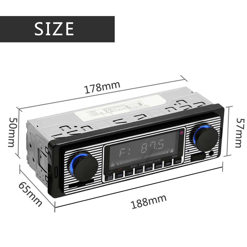 Bluetooth Auto d'epoca Lettore MP3 Radio FM AUX Ricevitore audio stereo classico USB