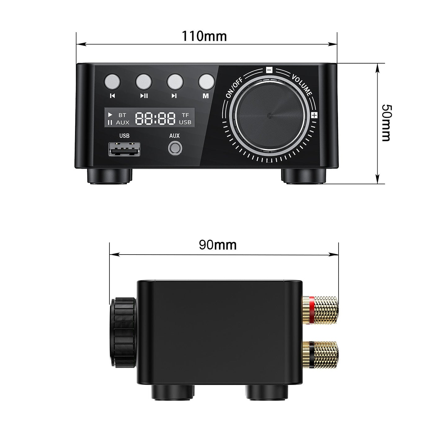 HiFi Mini Bluetooth 5.0 Digital Power Amplificatore audio Ricevitore audio stereo USB