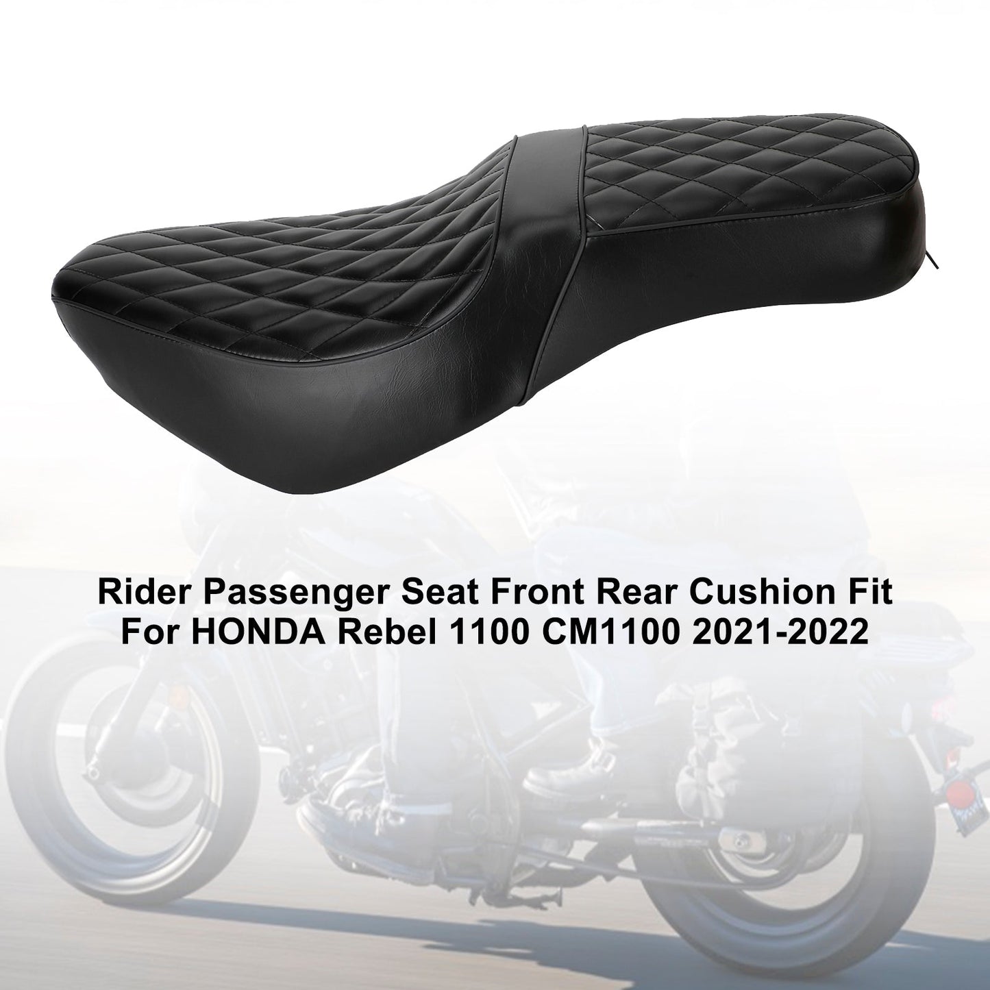 2021-2022 HONDA Rebel 1100 CM1100 Sella passeggero pilota con cuscino completo nero opaco