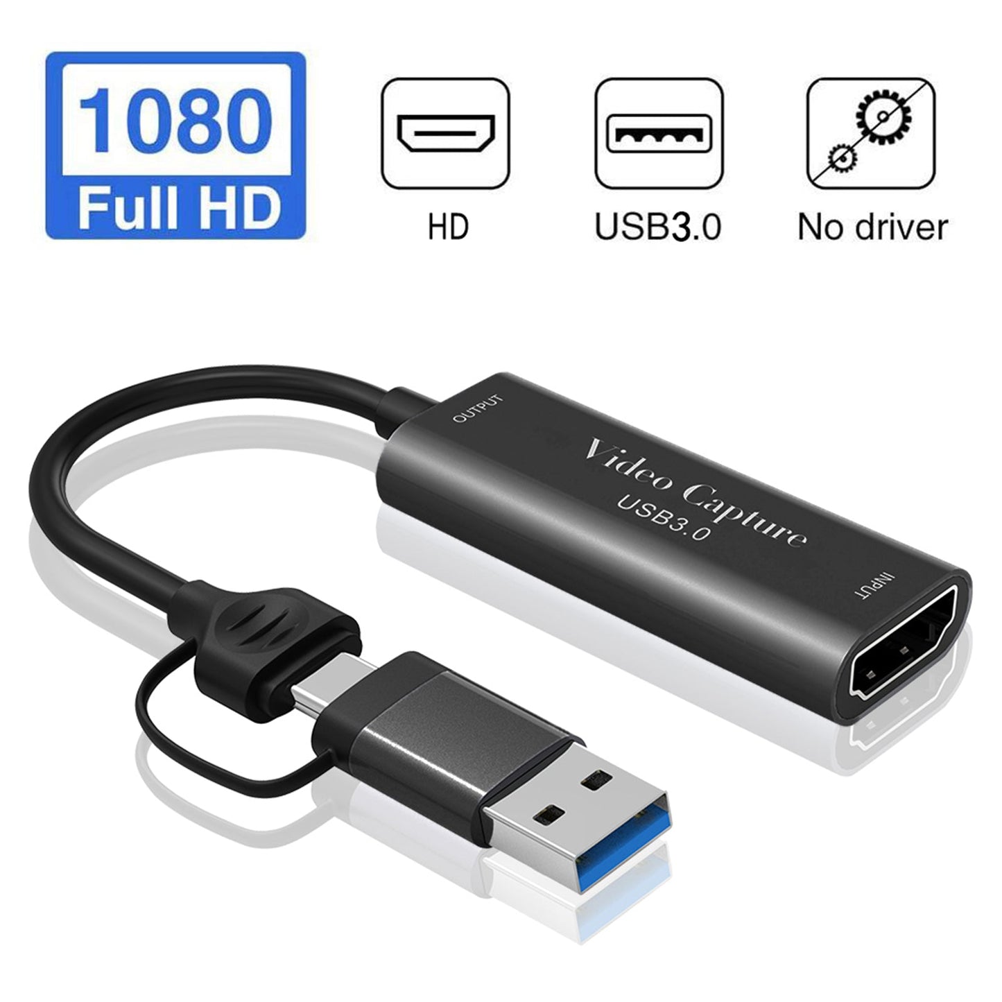 Scheda di acquisizione video HD 4K Type-C USB 3.0 due in uno Trasmissione in diretta di giochi 1080P60Hz