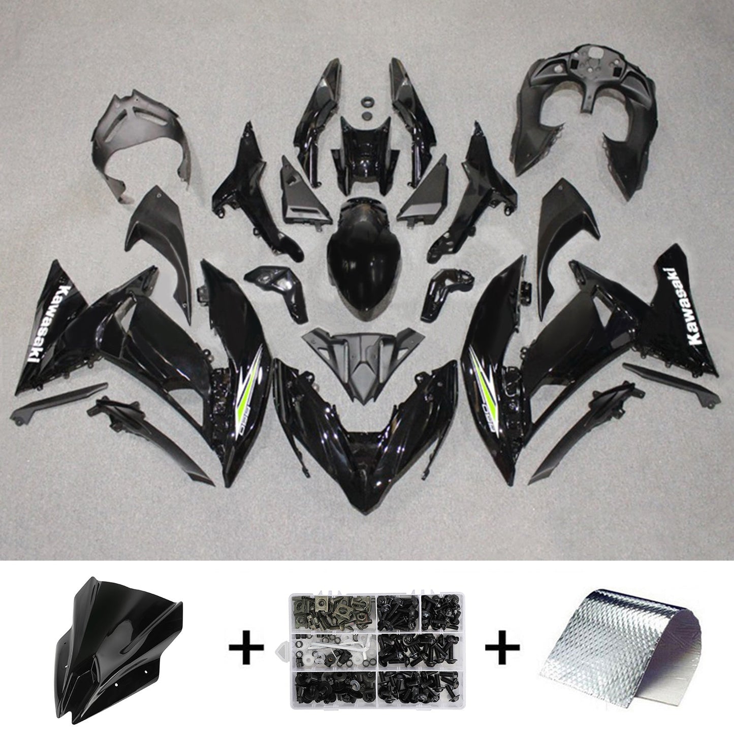 Amotopart Kawasaki ER6F/Ninja650R 2017-2019 Kit carena Carrozzeria Plastica ABS