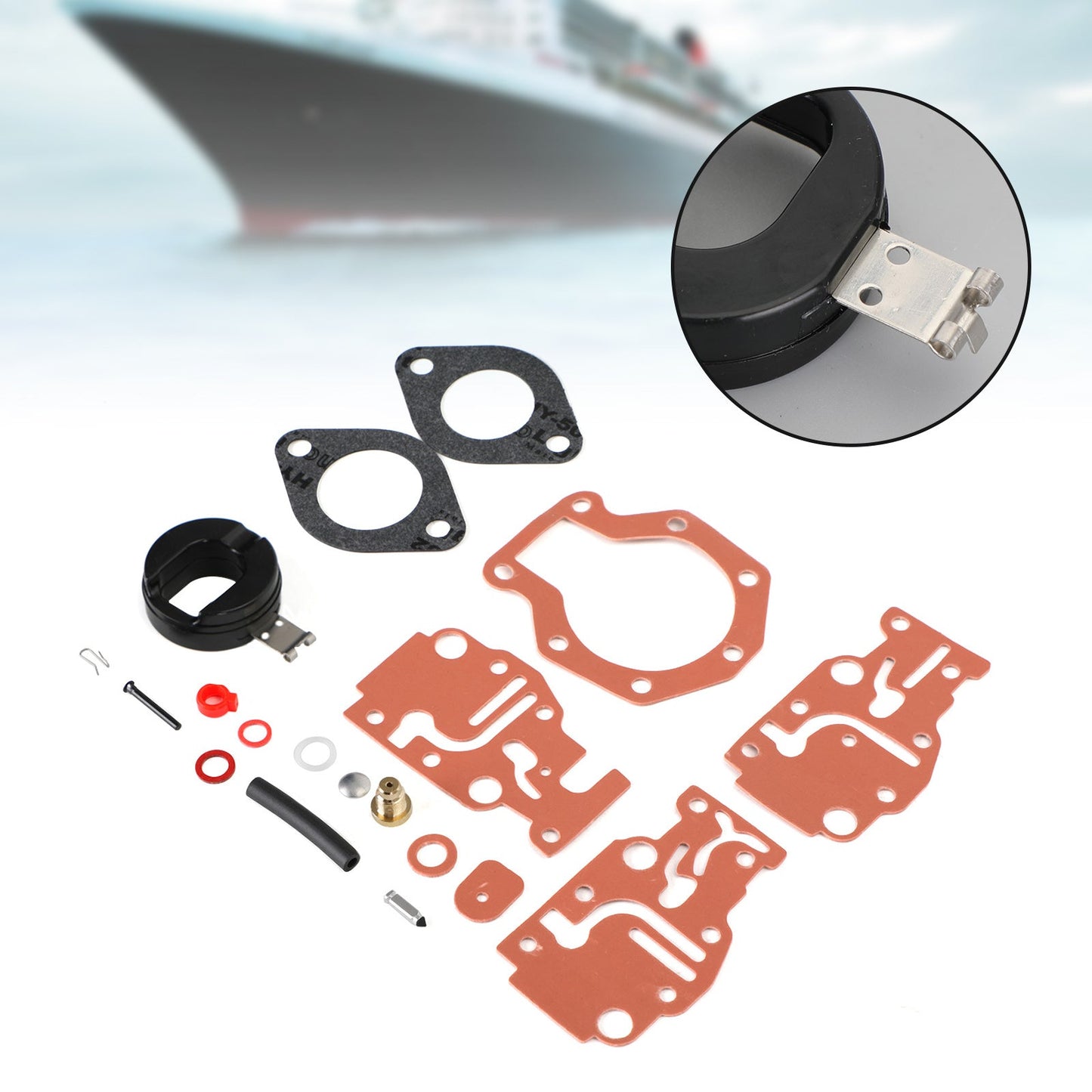 Carburatore Carb Rebuild Kit adatto per Johnson/Evinrude 6 8 9.9 15 20 HP 0439073