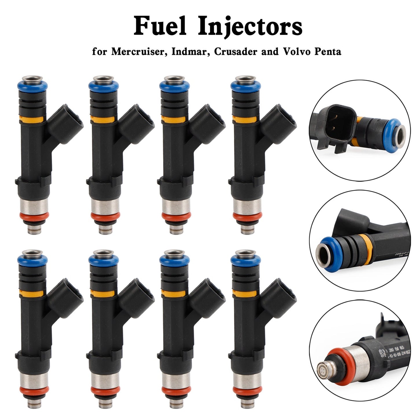 8PCS 0280158165 Iniettori di carburante 0280158081 879312003 Per Mercruiser Volvo Penta