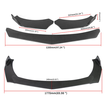 4 pezzi kit corpo labbro paraurti anteriore universale spoiler Fit GMC Honda Civic fibra di carbonio generico