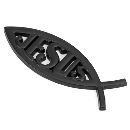 3D auto decalcomania emblema adesivo Dio religioso per Gesù cristiano pesce simbolo argento