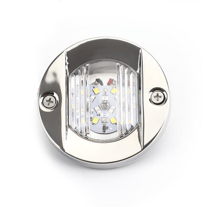 2PCS LED Marine Boat Yacht Specchio di poppa Cromo Ancora Luce di poppa Rotonda 2835-SMD 12V