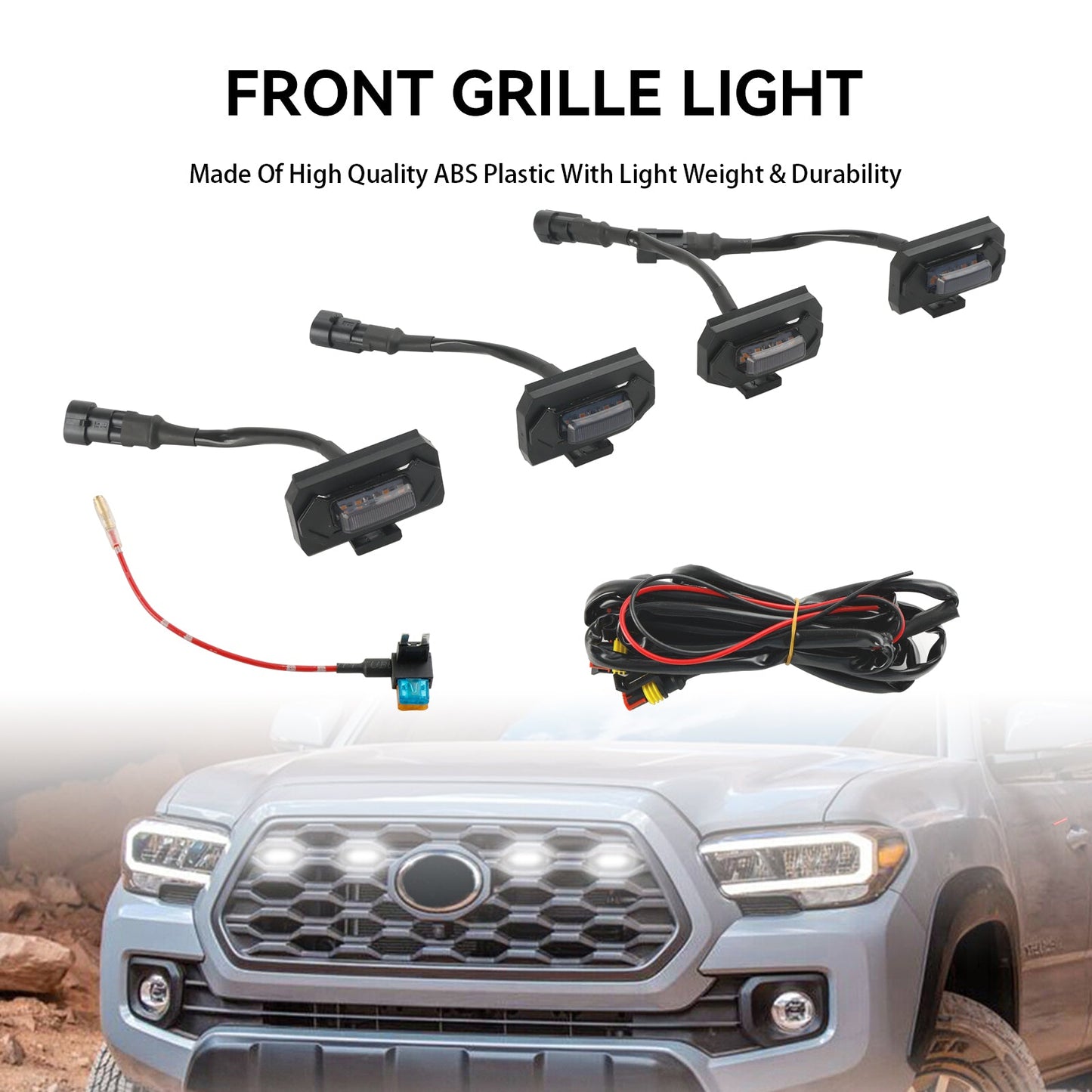 Luci della griglia a LED da 4 pezzi adatte per Toyota Tacoma TRD Off Road e TRD Sport 2020-2023