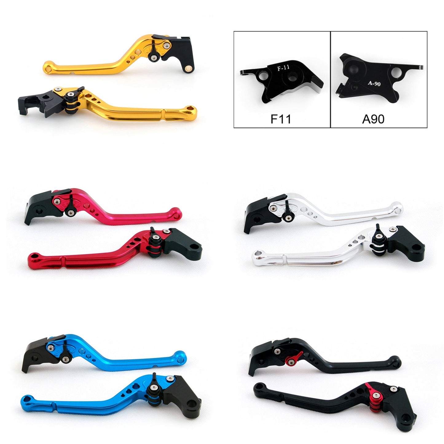 Leve freno frizione lunghe per KTM 690 Duke R 2014-2016 (F11/A90) nere generiche
