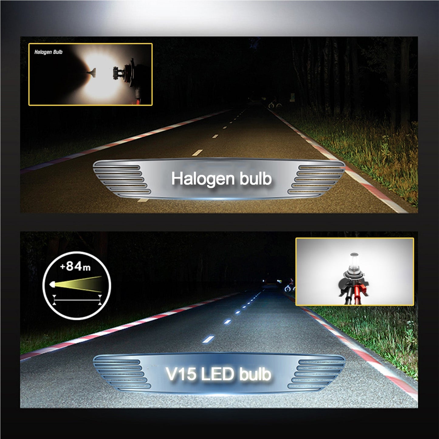 Faro LED 6000K 2000W 300000LM Lampadine Anabbaglianti Alta Potenza Generico